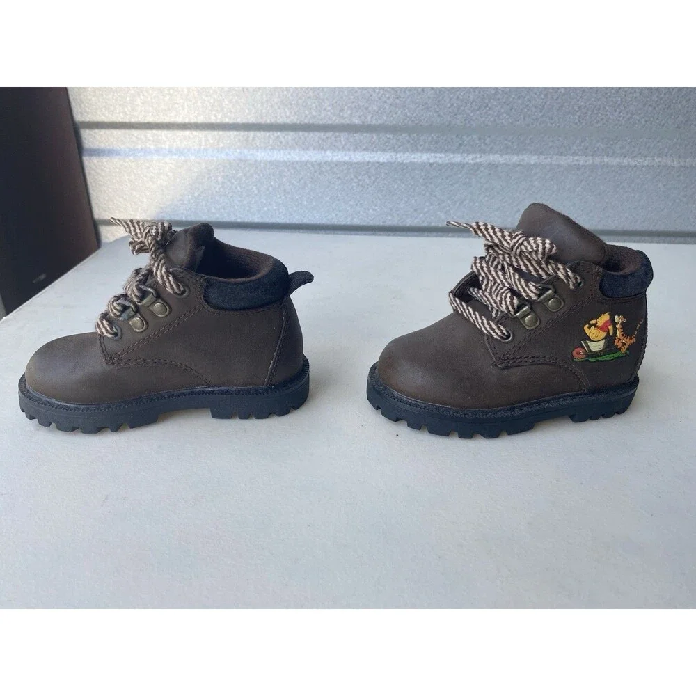 Vintage Disney Winnie the Pooh Tigger Toddler Boots Size 5.5 Brown Hiking Work